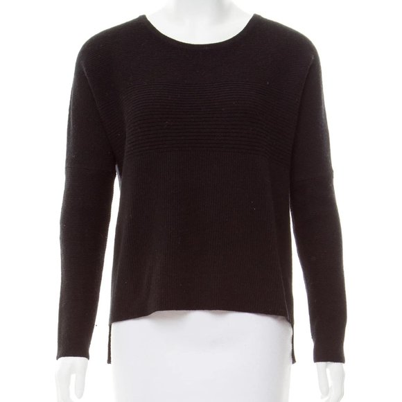 Helmut Lang Black High-Low Bateau Neck Sweater - Size: Petite - Picture 1 of 4